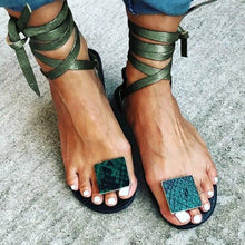 Load image into Gallery viewer, Nude Straps Rome Sandals Women Flat Sandals  Women&#39;s Shoes