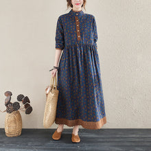Load image into Gallery viewer, New Spring Autumn Vintage Small floral Lacework Long sleeve Woman Dress Vestido de mujer Robe Elbise Dresses for Women