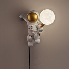 Load image into Gallery viewer, Nordic LED personality astronaut moon children&#39;s room wall lamp kitchen dining room bedroom study balcony aisle lamp decoration
