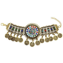 Load image into Gallery viewer, Forehead Ornament Tibetan Costume Antique Minority Exotic Headdress Forehead Ornament Hearwear Hair Ornament Bracelet and Earrings