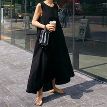 Load image into Gallery viewer, New Loose Mid-length Casual Sleeveless Linen A-line Fishtail Dress