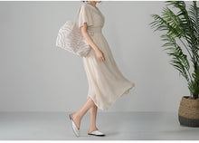 Load image into Gallery viewer, Chiffon V Neck Short Sleeve Summer Beach Dress