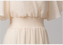 Load image into Gallery viewer, Chiffon V Neck Short Sleeve Summer Beach Dress