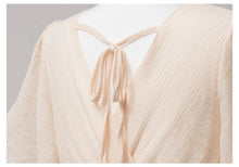 Load image into Gallery viewer, Chiffon V Neck Short Sleeve Summer Beach Dress