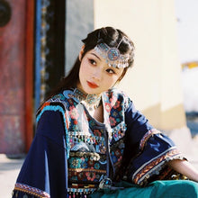 Load image into Gallery viewer, Forehead Ornament Tibetan Costume Antique Minority Exotic Headdress Forehead Ornament Hearwear Hair Ornament Bracelet and Earrings