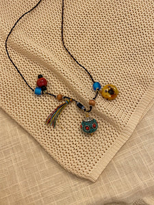 Medieval Multi Treasure Necklace, Unique Personality, Ancient Style, Exotic Ethnic Tibetan Knitted Sweater Chain Accessories