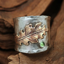 Load image into Gallery viewer, Vintage statement ring, bee, butterfly flower, leaf embossed band