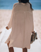 Load image into Gallery viewer, Beach shirt bamboo cloth loose sun protection shirt holiday blouse