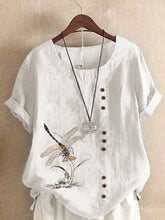 Load image into Gallery viewer, Vintage cotton and linen loose casual short sleeves