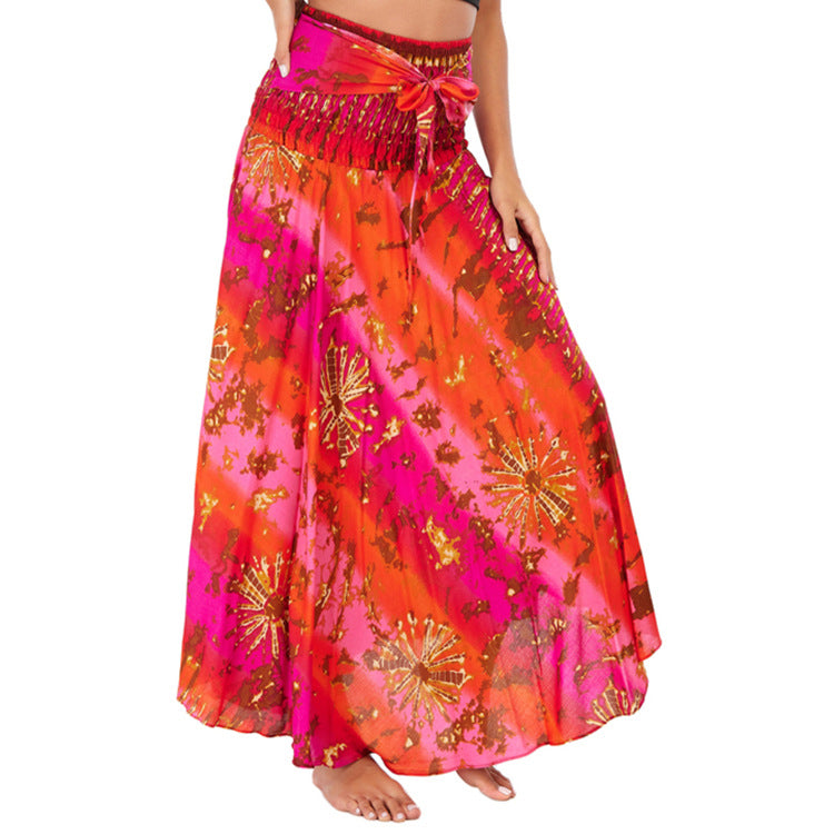 New Leisure Big Hem Skirt Belly Dance Half Skirt Holiday Skirt