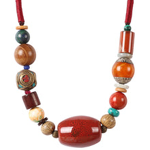 Load image into Gallery viewer, Ethnic style original Handmade Tibetan Jewelry Necklace Vintage multi treasure ceramic beads versatile short collarbone neck chain