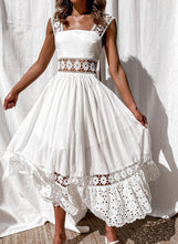 Load image into Gallery viewer, Fashion Lace Sleeveless Stitching Large Swing Long Dress