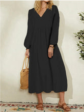 Load image into Gallery viewer, Fashion women&#39;s cotton loose Lantern Sleeve Dress
