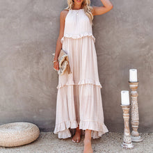 Load image into Gallery viewer, Summer dress new irregular cake skirt sleeveless long mopping skirt holiday dress women