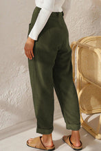 Load image into Gallery viewer, New women&#39;s high waist casual pants solid color loose straight corduroy pants
