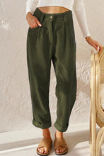 Load image into Gallery viewer, New women&#39;s high waist casual pants solid color loose straight corduroy pants