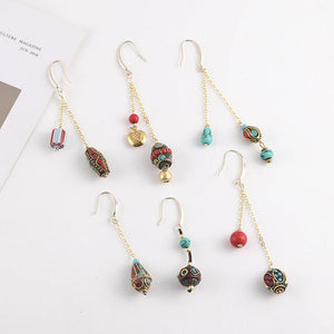 Bohemian Nepal Pearl-Tibetan earrings retro turquoise classic personality elegant accessories earrings