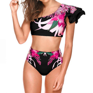 Floral Bikini New Split Swimsuit Women's Large Print Sexy Split Swimsuit