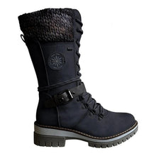 Load image into Gallery viewer, Mid-high women&#39;s boots autumn and winter new style slope with thick with wool stitching Martin boots