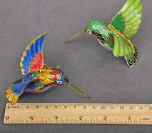 Load image into Gallery viewer, Cloisonne Copper Bodied Kingfisher Hummingbird Pendant Filigree Christmas Tree Pendant Collection