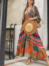 Load image into Gallery viewer, Positioning print swung super long ethnic style dress women's pleated summer new temperament long skirt
