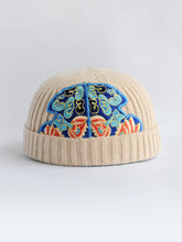 Load image into Gallery viewer, Ethnic style embroidered dome melon skin hat women&#39;s elastic good light soft knit hat autumn and winter warm beanie