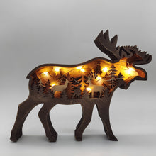 Load image into Gallery viewer, Christmas wooden crafts creative North American forest animals home decoration elk brown bear ornaments