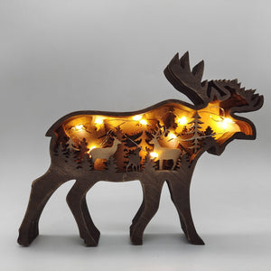 Christmas wooden crafts creative North American forest animals home decoration elk brown bear ornaments