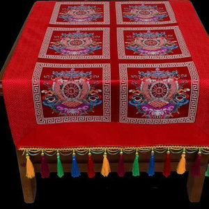 Tibetan-style folk wind tablecloth custom retro long table tea tablecloth Buddha hall decoration for tablecloth Buddha tablecloth
