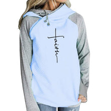 Load image into Gallery viewer, Zipper long sleeve contrast color Hooded Fleece women&#39;s coat embroidered sweater