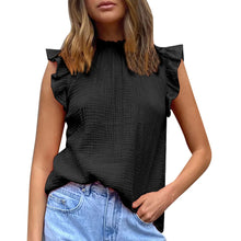 Load image into Gallery viewer, Solid color splicing sleeveless top fashion casual chiffon T-shirt vest