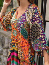 Load image into Gallery viewer, Positioning print swung super long ethnic style dress women's pleated summer new temperament long skirt