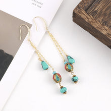 Load image into Gallery viewer, Bohemian Nepal Pearl-Tibetan earrings retro turquoise classic personality elegant accessories earrings