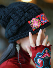 Load image into Gallery viewer, Ethnic style hat vintage Chinese style beanie knitted hat travel hat woman