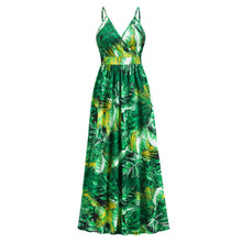 Load image into Gallery viewer, Bohemian print maxi dress sexy V-neck slip dress