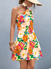 Load image into Gallery viewer, Fashion summer dress women&#39;s slanted shoulder doll dress