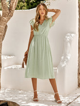 Load image into Gallery viewer, Casual women&#39;s solid color V-neck waist fresh style dress women