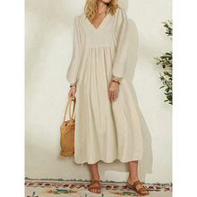Load image into Gallery viewer, Fashion women&#39;s cotton loose Lantern Sleeve Dress