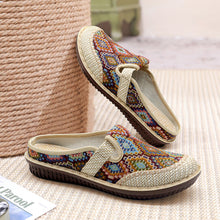Load image into Gallery viewer, Women's New Ethnic Style Half Slippers Linen Casual Fisherman's Shoes Soft Soled Mother's Shoes