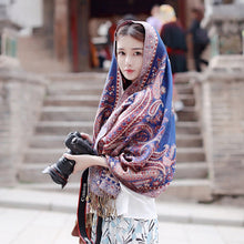 Load image into Gallery viewer, Tibetan sunscreen scarf  women retro red national style shawl