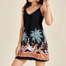 Load image into Gallery viewer, Summer new women's slip skirt tropical camouflage print dress