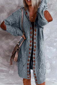 Sweater cardigan women's long-sleeved mid-length sweater coat