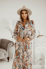Load image into Gallery viewer, New V-neck long sleeves with a lace-up pleated dress