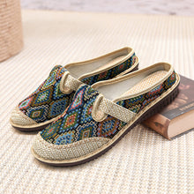 Load image into Gallery viewer, Women's New Ethnic Style Half Slippers Linen Casual Fisherman's Shoes Soft Soled Mother's Shoes