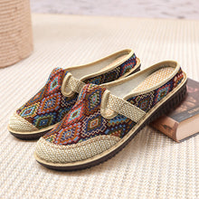 Load image into Gallery viewer, Women's New Ethnic Style Half Slippers Linen Casual Fisherman's Shoes Soft Soled Mother's Shoes