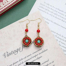 Load image into Gallery viewer, Original niche Nepal exotic Tibetan ethnic earrings retro temperament simple earrings show face thin earrings.