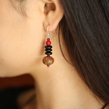 Load image into Gallery viewer, New National Style Earrings Dzi Beads Accessories Tremella Hook Ear Clip Literature and Leisure