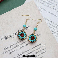 Load image into Gallery viewer, Original niche Nepal exotic Tibetan ethnic earrings retro temperament simple earrings show face thin earrings.