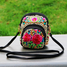 Load image into Gallery viewer, New Ethnic Girl Slung Small Bag Embroidered Canvas Coin Purse Casual Joker Shoulder Phone Bag