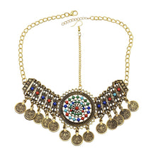 Load image into Gallery viewer, Forehead Ornament Tibetan Costume Antique Minority Exotic Headdress Forehead Ornament Hearwear Hair Ornament Bracelet and Earrings